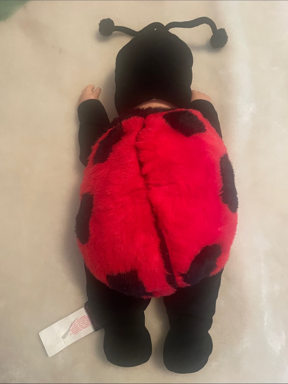 Vintage Anne Geddes 16" Lady Bug Sleeping Baby Doll Plush Vinyl Collectible 1997